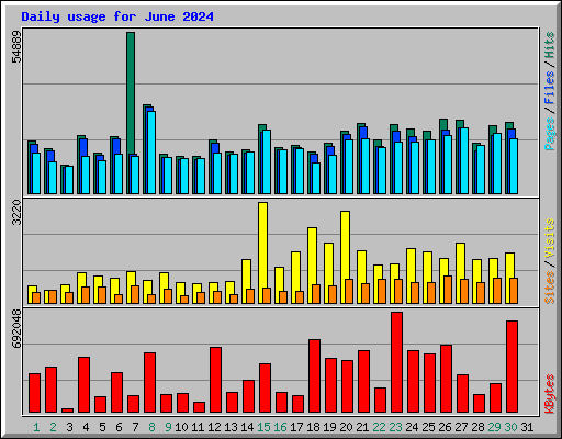 Daily usage for June 2024