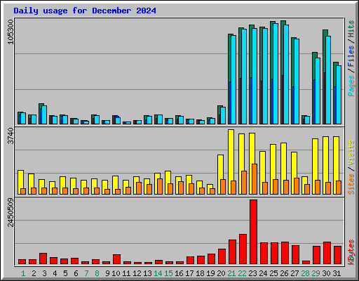 Daily usage for December 2024