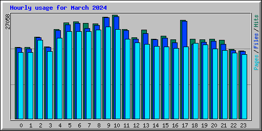 Hourly usage for March 2024